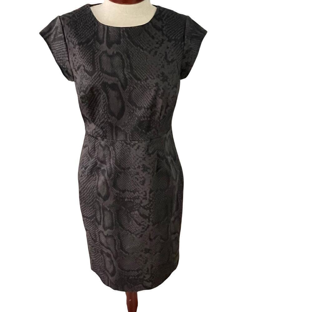 Kristin Davis Black Python Snake Print Dress Size 8 EUC Classy Career